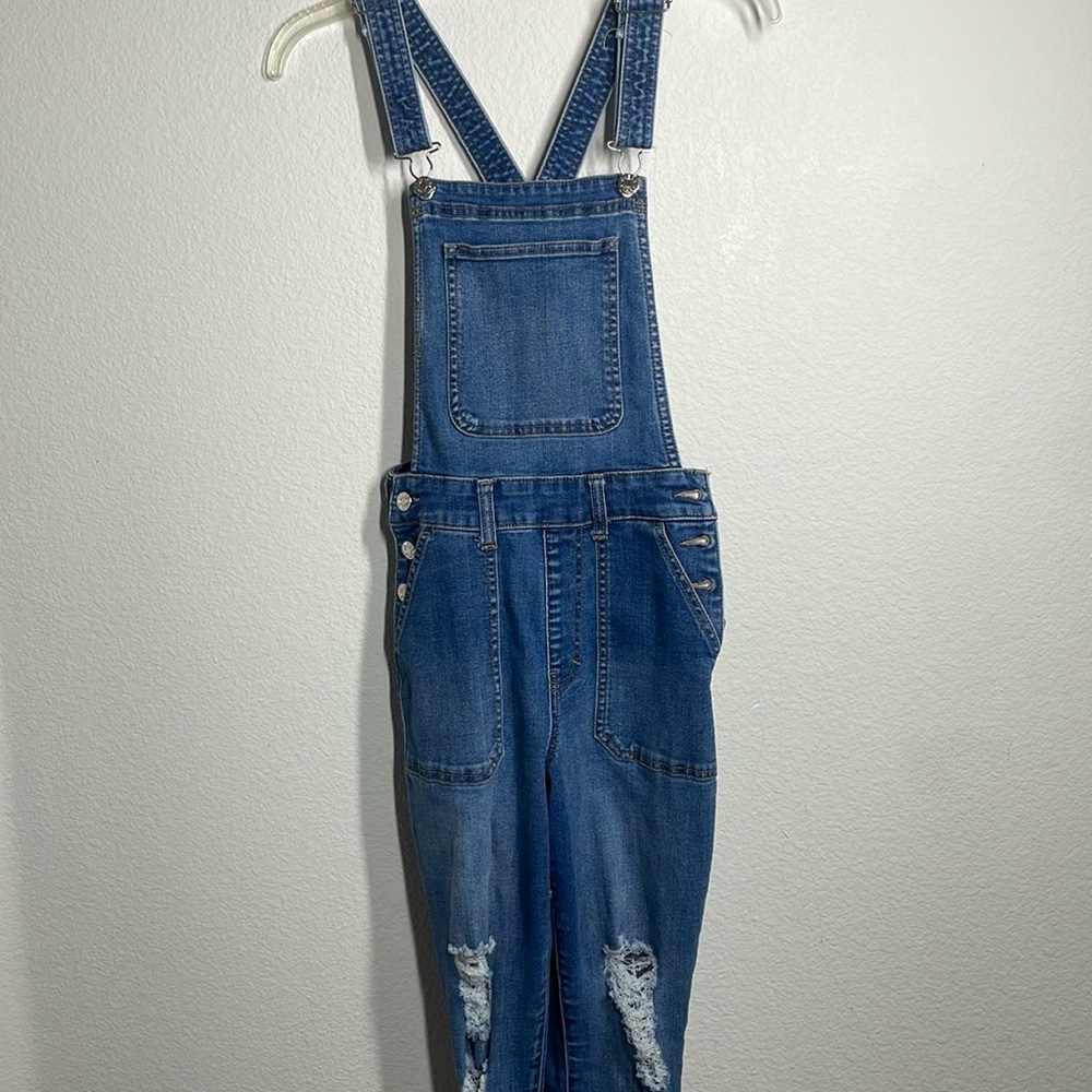Guess distressed overalls